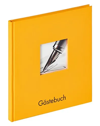 walther design Gästebuch maisgelb 23 x 25 cm mit Cover-Ausstanzung und Prägung, Fun GB-205-I