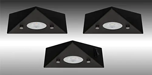 Trango 3er Set 6740-35 Küchen-Unterbauleuchte in Matt-Schwarz - Moderne 3er Set Einbauleuchten für die Küche, inklusive Schalter und 400 Lumen warmweißem Licht – ideal für stimmungsvolle Beleuchtung unter Schränken.