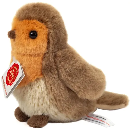 Teddy Hermann 94171 Rotkehlchen 15 cm - Kuscheltier aus recyceltem Plüsch, umweltfreundlich und kindersicher ab 18 Monaten
