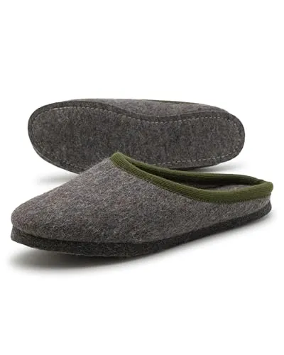Pantoffelmann Wollfilz Pantoffel - Atmungsaktive und warme Hausschuhe für Herren und Damen - Hochwertige Pantoffeln aus Bio Wollfilz für ein angenehmes Fußklima. Ideal für kalte Wintertage, mit weicher Sohle für höchsten Komfort und in stilvollem Grau.
