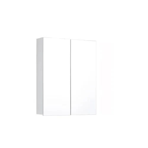 trendteam smart living Spiegelschrank Spiegel - Badezimmer Line 60x67x18 cm - Spiegelschrank für das Bad mit zwei Türen und zwei Einlegeböden, idealer Stauraum in modernem Weiß.