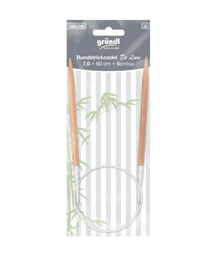 Gründl Feinstricknadel Rundstricknadel Bambus De Luxe Länge 60 cm Stärke 7,0 mm