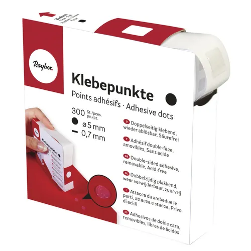 Klebepunkte, 5mm ø, 0,7mm, Rolle 300Stück