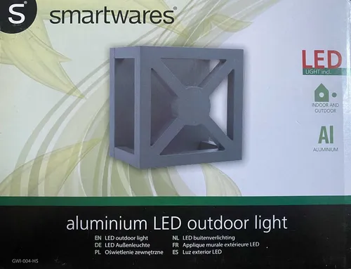 Smartwares LED Außenleuchte Wandleuchte eckig Schwarz IP54 9W 550lm Warmweiß NEU