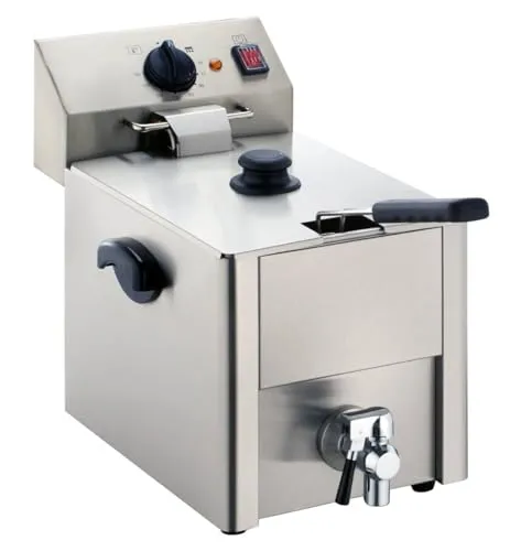 GastroHero Elektro-Fritteuse ECO 10 Liter mit Ablasshahn - Großküchentechnik: Hochwertige 10 Liter Elektro-Fritteuse mit Ablasshahn für schnelles und sicheres Ölablassen, ideal für professionelle Küchen.