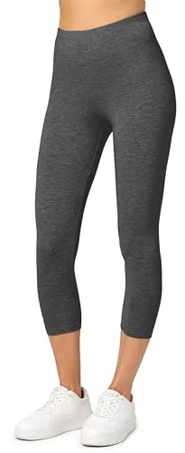 Merry Style Damen Leggings 3/4 Capri Leggings aus Viskose MS10-144 (Dunkelmelange, M)