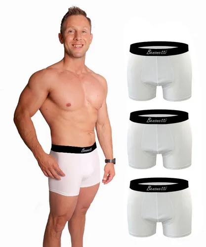 Benonetti Boxershorts Herren Unterhosen Retroshorts Pants aus Baumwolle (3er Set, 3-St., 3er-Pack) elastischer Bund, ohne störendes Etikett, Feuchtigkeitabweisend