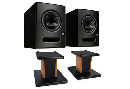 Presonus Presonus Studio-Monitor Sceptre S8 1 Paar mit Boxenständer Palisander Lautsprecher (Kabel, 180 W, Studio-Monitor)