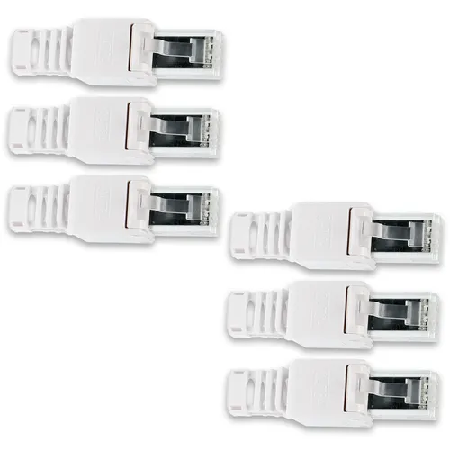 Netzwerkstecker 6x CAT 6A RJ45 Netzwerk Stecker werkzeuglos CAT7 CAT6 CAT5 Kabel