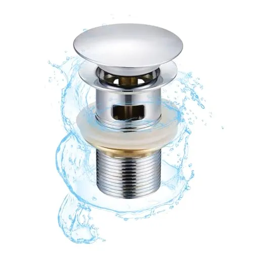 Sudnsadaks Waschbecken Ablaufgarnitur, Universal Ablaufgarnitur, Pop Up Ventil Ablaufventil Abflussgarnitur aus Edelstahl Waschbeckenstöpsel für Waschbecken, Waschtisch, Badezimmer