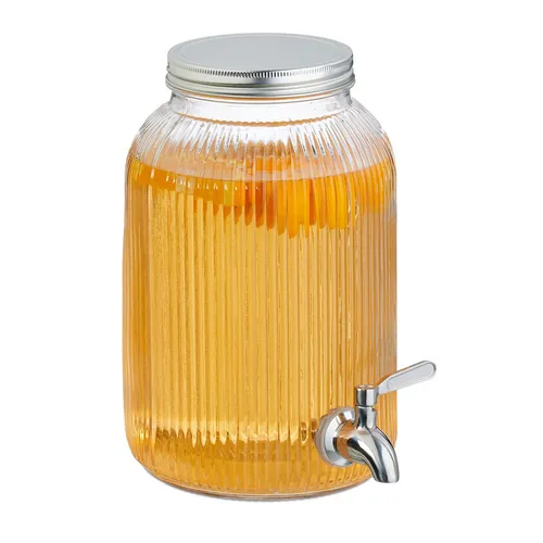 Getränkespender Wasserspender Saftspender Zapfglas Saftbehälter 4 Liter Glas