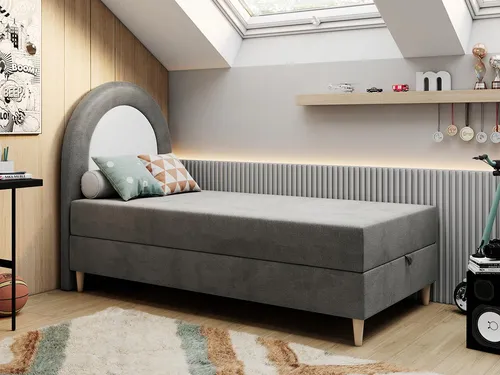 Produktbild NEST Kinderbett Boxspringbett 90x180cm Dunkelgrau mit Matratze H3