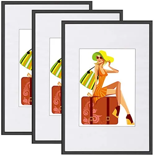 WOLTU Bilderrahmen 40x50 cm Set of 3 - Wand- & Tischbilderrahmen aus langlebigem Kunststoff, ideal zum Aufstellen oder Aufhängen, schützt Ihre Fotos und bietet Platz für kreative Collagen.