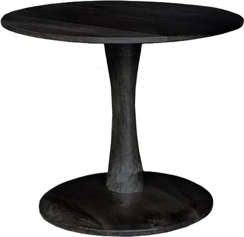 Vivian Beistelltisch aus massivem Mangoholz – Schwarz 50 x 45 cm - Moderner Beistelltisch mit elegantem Design aus hochwertigem Mangoholz. Ideal für das Wohnzimmer, einfach zu montieren und ohne Werkzeug. Ein stilvoller Akzent für jeden Raum!