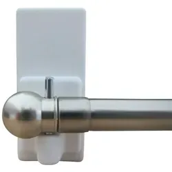 rewagi Donauklammer 1 Vitragenstange mit 2 Klemmträger ohne bohren & kleben, Ø Vitragenstange 8mm silberfarben 80 cm