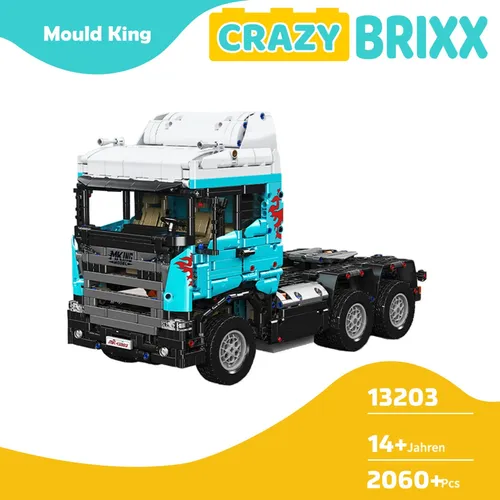 Mould King 13203 LKW Anhänger Sattelzug Bausatz Klemmbausteine Ferngesteuert RC