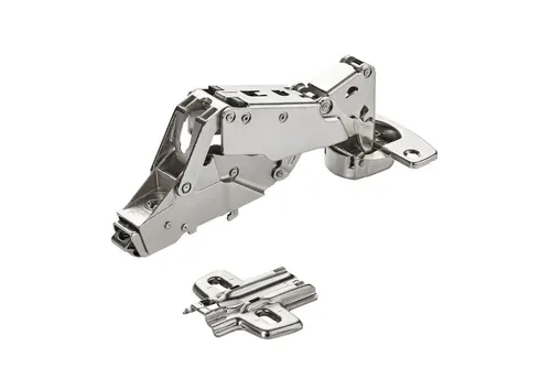 SO-TECH® Türbeschlag Softclose Weitwinkel Scharnier 165° Sensys 8657i (1 St), Mittelanschlag Schnellmontage inkl. Montageplatte Höhe 1,5 mm
