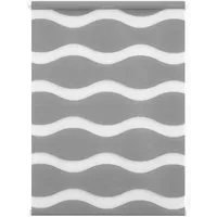 Lichtblick Rollo Welle Klemmfix 90 x 220 cm - Jalousien & Rollos – Modernes Doppelrollo in grau mit stufenloser Lichtanpassung und einfacher Klemmfix-Montage, ideal für Türen und Fenster ohne Bohren.