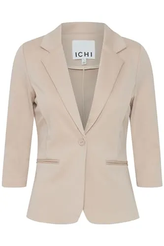 ICHI IHKATE Damen Blazer Jackenblazer Reverskragen Regular Fit, Größe:S, Farbe:Doeskin (151308)