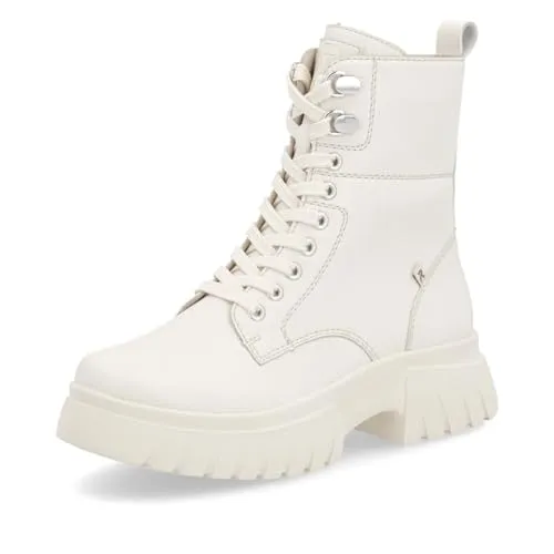 Rieker Damen Schnürstiefeletten 29369 - Wanderschuhe mit Lederoberfläche, mittelweite und komfortable Blockabsätze für perfekten Halt bei jedem Schritt.