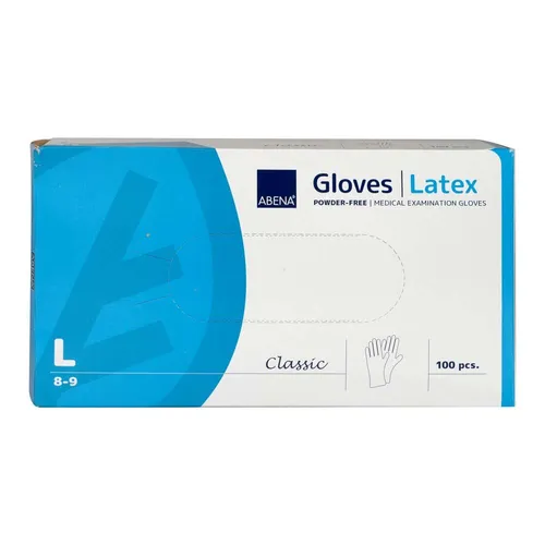 Latexhandschuhe Abena weiß-natur L Gr. 9, puderfrei, unsteril, 100 Stück - Hochwertige, reißfeste Latexhandschuhe für den professionellen Einsatz. Ideal für Pflege und Hygiene. CE-zertifiziert und geprüft für Sicherheit und Qualität.