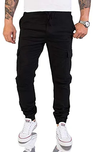 Rock Creek Herren Cargohose - Tapered Outdoor Jogging Pants mit Taschen - Wanderhosen für Herren, ideal für Sommer und Winter, mit elastischem Bund und praktischen Beintaschen für hohen Tragekomfort und stylischen Look.