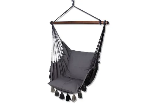 Hängesessel grau mit Quasten in grau von HOBEA