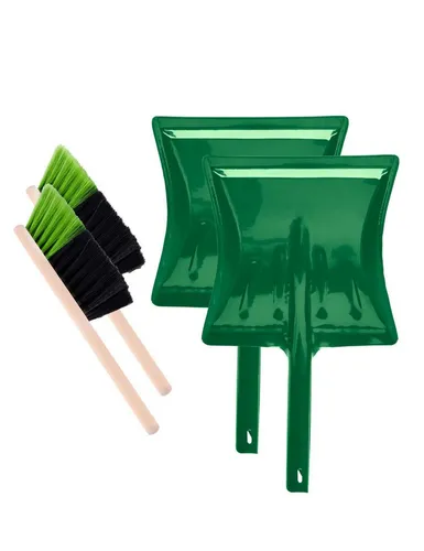 Garronda Reinigungsbürsten-Set Metall Kehrschaufel Set mit Kehrblech und Handbesen GD-0172, (Kehrschaufel Metall und Handfeger Set, 2-tlg)