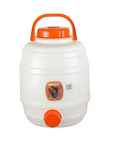 Lebensmittelechtes Speidel Getränkefass Mostfass Gärfass (12 Liter rund mit NW15 Auslaufhahn und Gärspund)