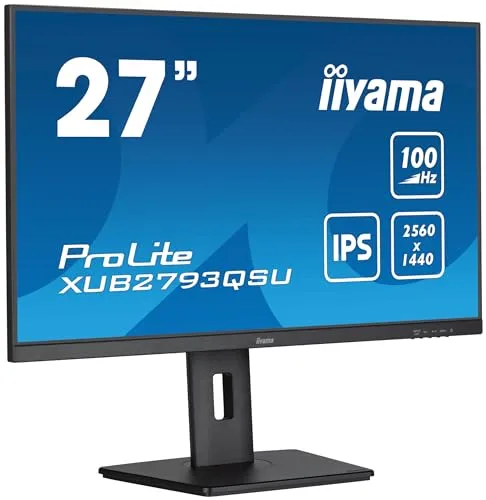 iiyama ProLite XUB2793QSU-B6 - 27 Zoll Full-HD Monitor mit IPS-Technologie, höhenverstellbar, Pivot-Funktion und integriertem Blaulichtfilter für augenschonendes Arbeiten