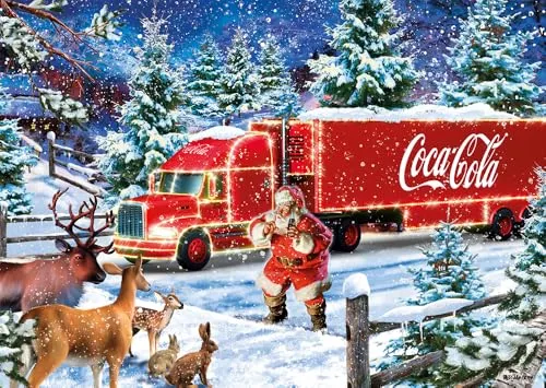Coca Cola Christmas Truck Puzzle 1000 Teile - Puzzle mit 1000 Teilen, ideal für Weihnachtsliebhaber ab 12 Jahren – perfekt für gemütliche Abende mit Familie und Freunden.