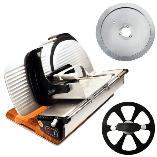 Berkel Home Line 250 Plus schwarz – Aufschnittmaschine mit handgefertigtem Schneidebrett