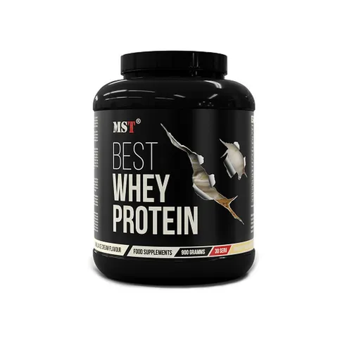 MST Nutrition Best Whey Protein + Enzyme 900g - Mango Peach - Mahlzeitenersatz-Getränk mit hochwertigem Molkenprotein und Enzymen für eine einfache Zubereitung. Geschmack: Mango Peach. Ideal für Fitness-Enthusiasten!