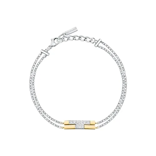 TRUSSARDI T-Logo Damenarmband aus Stahl, Zirkone – TJAXC27 in gelb von Trussardi
