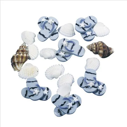 Miniatur Strand-Schlappen, 3cm, 6-teilig, maritime Deko, Minischuhe