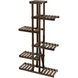 ML-Design Blumenregal aus Holz, 6 Ebenen - Pflanzenständer für Balkon & Garten - Blumentreppen aus hochwertigem Holz mit 6 stabilen Ebenen, ideal für kreative Pflanzenpräsentation und wetterbeständig, verleiht jedem Raum eleganten Retro-Stil.