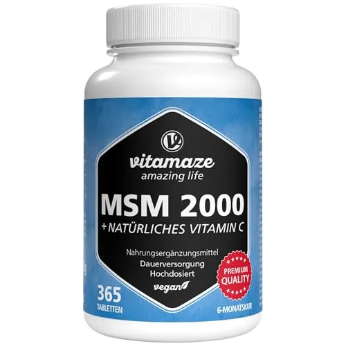 MSM 2000+ Vitamin C Acerola Tabletten von Vitamaze - amazing life