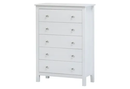 hagge home Schubkastenkommode aus Kiefernholz, 75 x 37 x 106 cm, Weiß - Die stilvolle Schubkastenkommode aus massivem Kiefernholz bietet nicht nur viel Stauraum, sondern bringt auch natürliche Wärme in Ihr Zuhause. Ideal für modernes Wohnen und nachhaltig gestaltet.