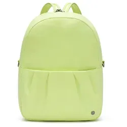 pacsafe Citysafe CX ECONYL® Convertible Backpack 5,5L - Matcha hellgrün - Rucksack und Umhängetasche in einem, aus recyceltem, wasserabweisendem Nylon mit RFID-Schutz und Diebstahlschutz. Ideal für Stadtleben und Reisen.