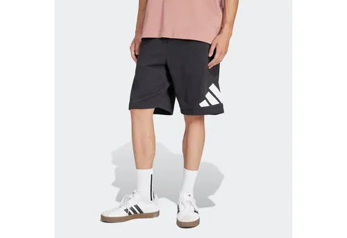 adidas Herren Essentials Big Logo French Terry Short, Schwarz/Weiß, L - Herren-Shorts mit regulärer Passform und elastischem Bund, aus mindestens 70 % recycelten Materialien für umweltbewusste Sportler.