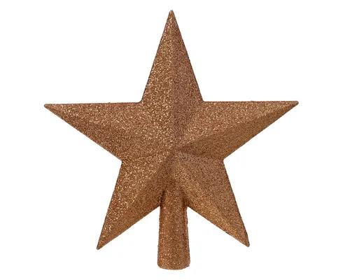 Kaemingk Christbaumspitze, Christbaumspitze Stern mit Glitzer 19cm Kunststoff - Brandy