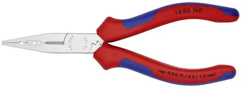 Knipex 13 05 160 Verdrahtungszange 160mm - Crimpzangen für präzise Verkabelungsarbeiten. Ideal zum Greifen, Biegen und Schneiden von Drähten mit induktiv gehärteten Präzisionsschneiden für höchste Langlebigkeit.