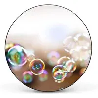 Banjado Magnettafel Rund Größe 47cm Magnetwand Schwarz Aus Metall Magnetpinnwand Pinnwand Motiv Seifenblasen