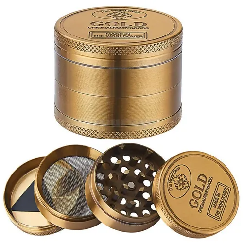 1x Kräutermühle Metall Deko Goldbarren 40mm Champ High