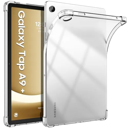 TiMOVO Hülle für Samsung Galaxy Tab A9+/A9 Plus 5G 11 Zoll 2023 SM-X210/X216/X218, Schlank Leicht Schutzhülle mit Transparenter TPU Rückseite für Samsung Galaxy Tab A9+ Tablet, Transparent