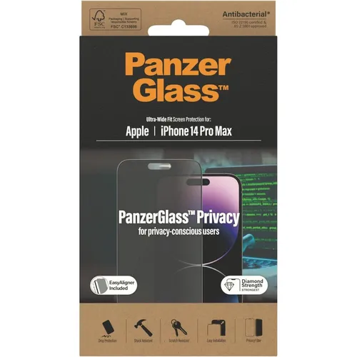 Panzer Glass für Apple iPhone 14 Pro Max - Antibakterielles Schutzglas - Schutzfolien für Handys mit antibakteriellem Schutz und langlebigem Hartglas für optimalen Display-Schutz.