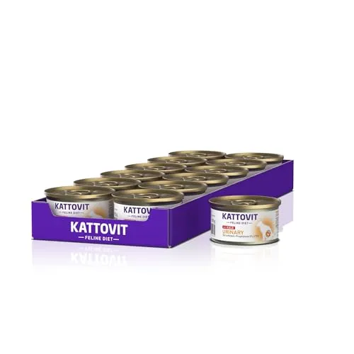 KATTOVIT - Urinary Nassfutter für Katzen | Alleinfuttermittel in der Dose | Diätfutter für ausgewachsene Katzen mit Harnwegserkrankungen | 12 x 85 g Kalb