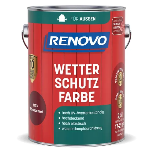 Renovo Wetterschutzfarbe Schwedenrot 3103 von Renovo