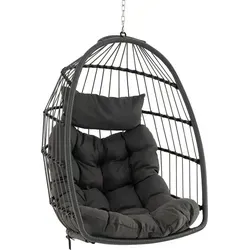 Hängesessel Hängekorb Schaukelstuhl – Faltbarer Hängestuhl mit Kissen - Hängematte für Erwachsene, tragbar und ideal für Innen- & Außenbereiche, mit einer Gewichtskapazität von 150 kg für ultimativen Komfort.