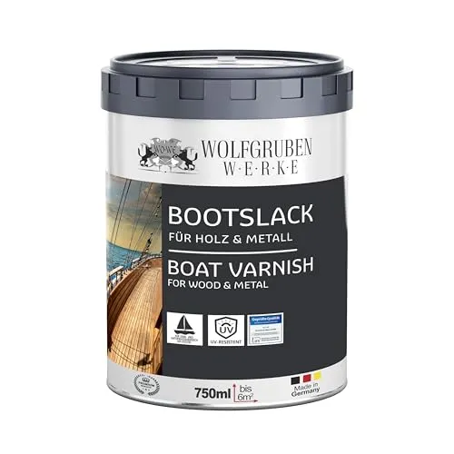 Bootslack Seidenglänzend Lichtgrau 750ml - Malereibedarf für Boote, extrem witterungsbeständig und ideal für Holzoberflächen – schützt zuverlässig vor Feuchtigkeit, UV-Strahlung und Temperaturschwankungen.